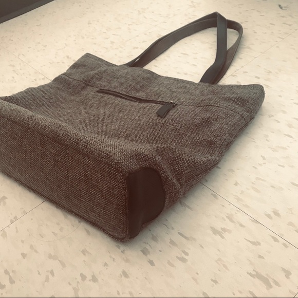 Wool Tote bag with leather handles - Picture 5 of 9